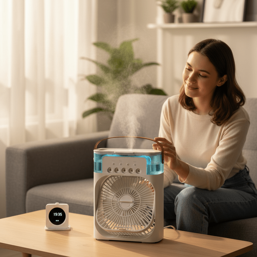 NovaBreeze Small Desktop Evaporative Mini Cooler For Personal Spot Relief