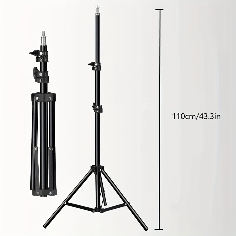 LED Photo Light Stand With Adjustable Aluminum Tripod And Studio Lamp