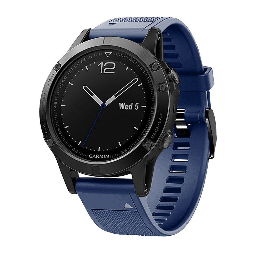 Garmin Fenix 5 Plus és 6 Pro szilikon szíj sötétkék