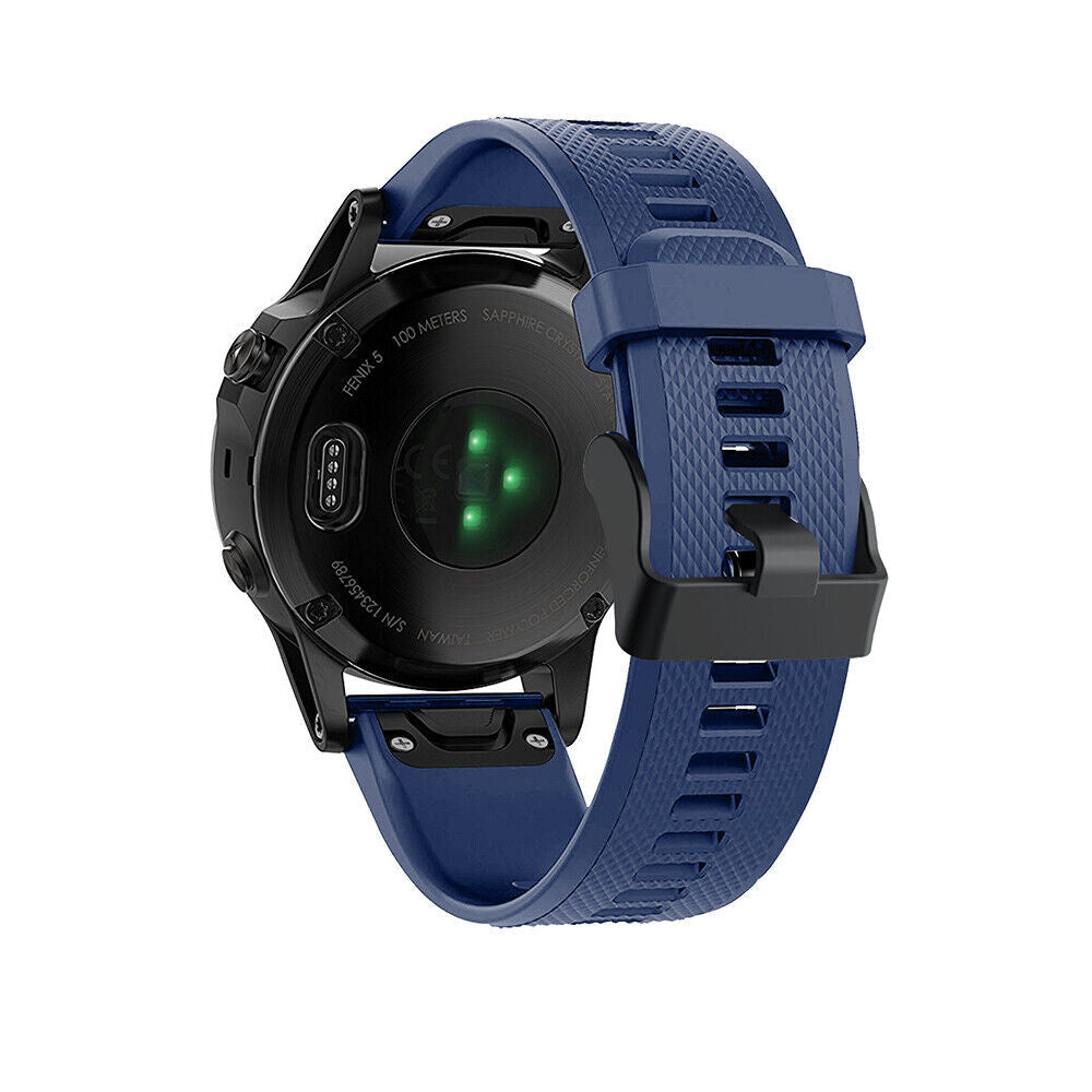 Garmin Fenix 5 Plus és 6 Pro szilikon szíj sötétkék