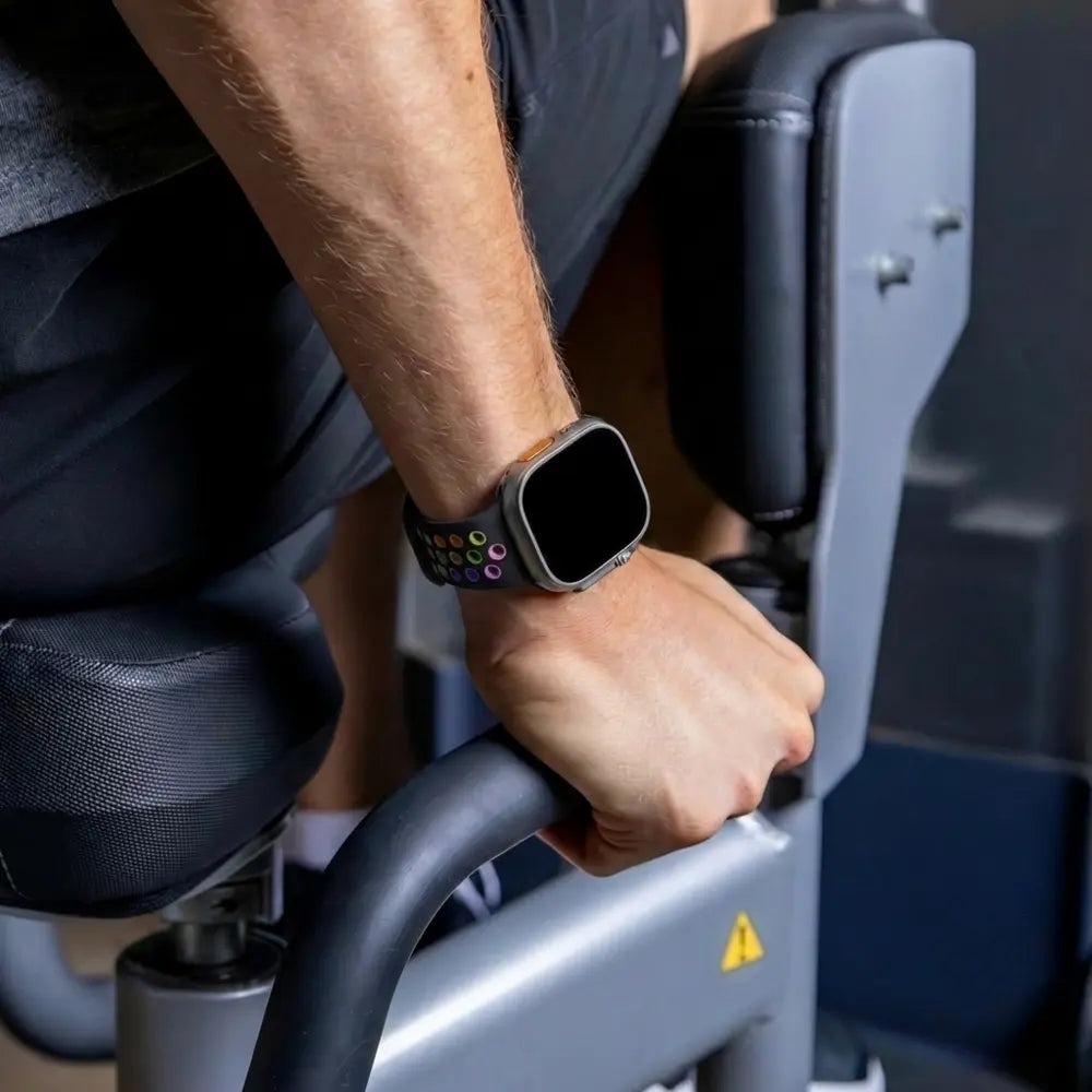 Apple Watch sport szíj fekete szivárvány színes pánt