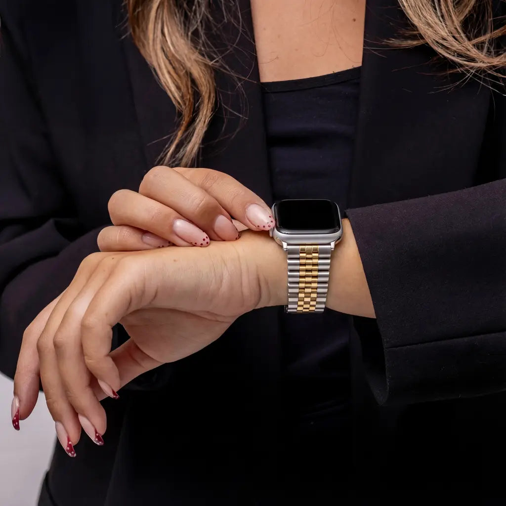 Bracelet en acier Jubilee argent et or pour Apple Watch