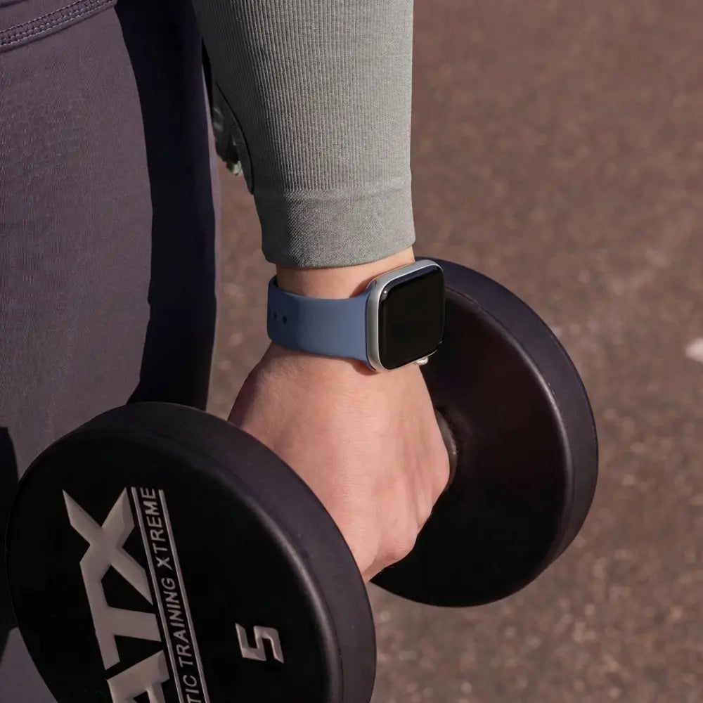 Klasszikus szilikon szíj Apple Watchhoz szürke-kék színben
