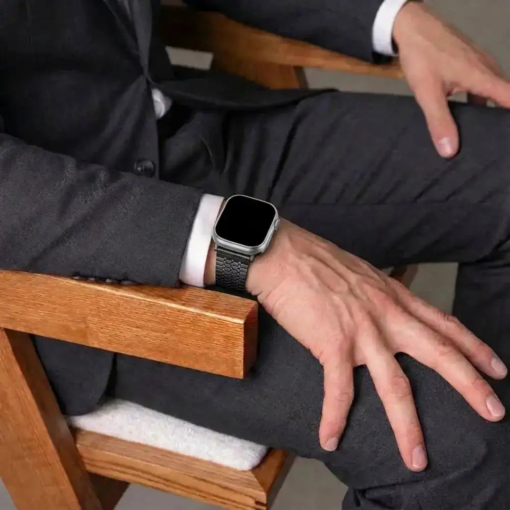 Apple Watch finom acél szíj fekete rozsdamentes acél karkötő