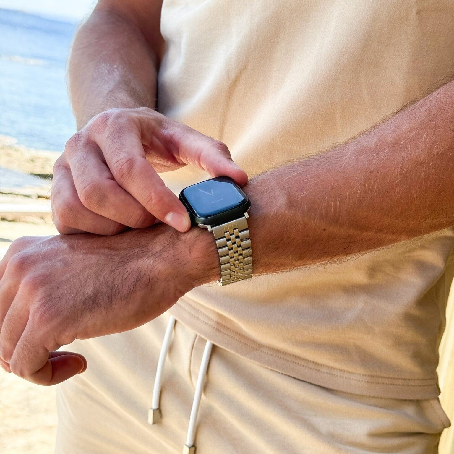 Apple Watch Jubilee acél szíj ezüst színben Apple Watch óraszíjhoz