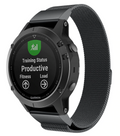 Garmin Fenix 5 Plus és 6 Pro fekete milánói szíjjal