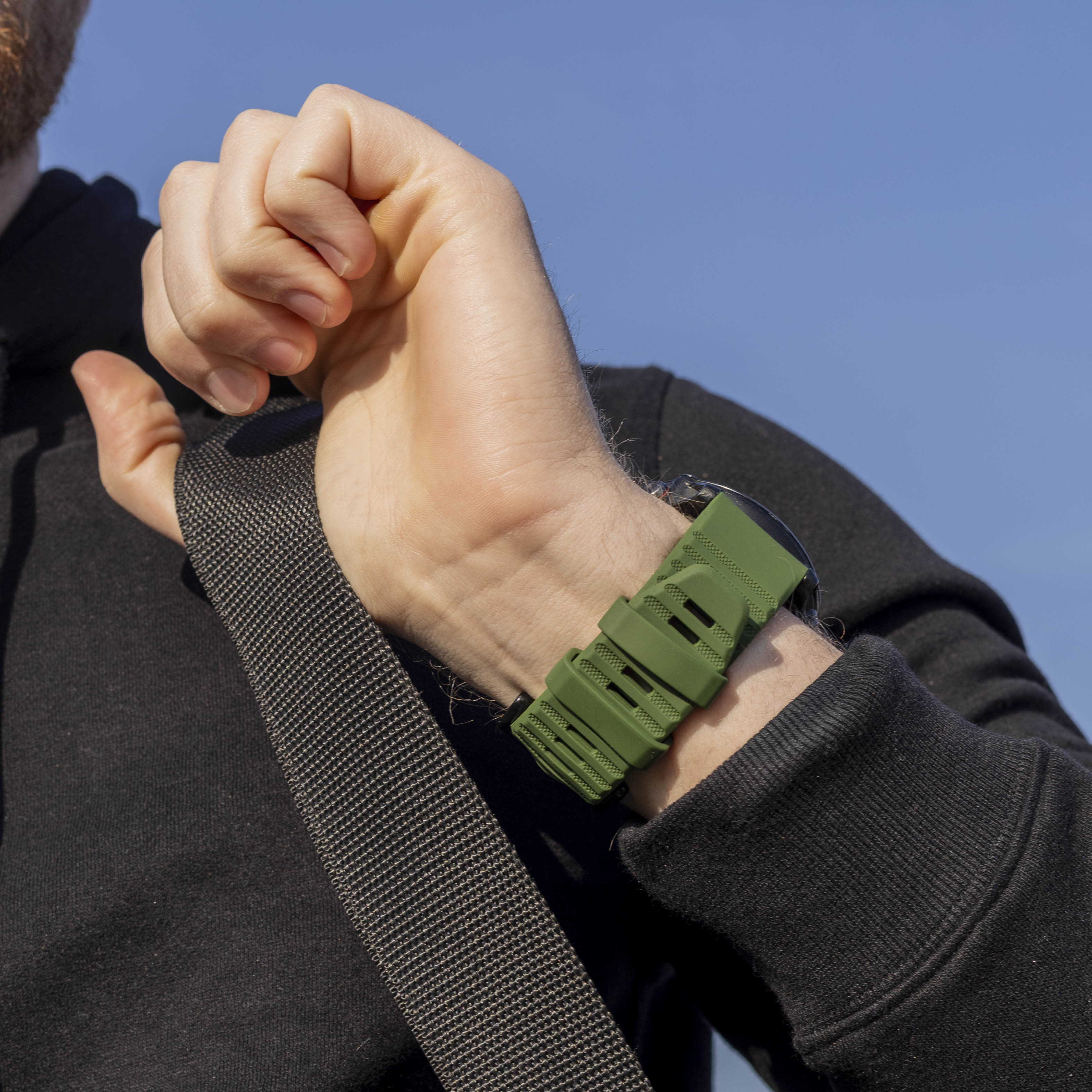 Sötétzöld szilikon szíj Garmin Fenix 5X és 6X készülékekhez