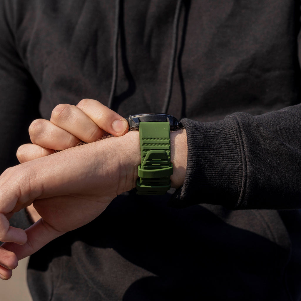 Sötétzöld szilikon szíj Garmin Fenix 5X és 6X készülékekhez