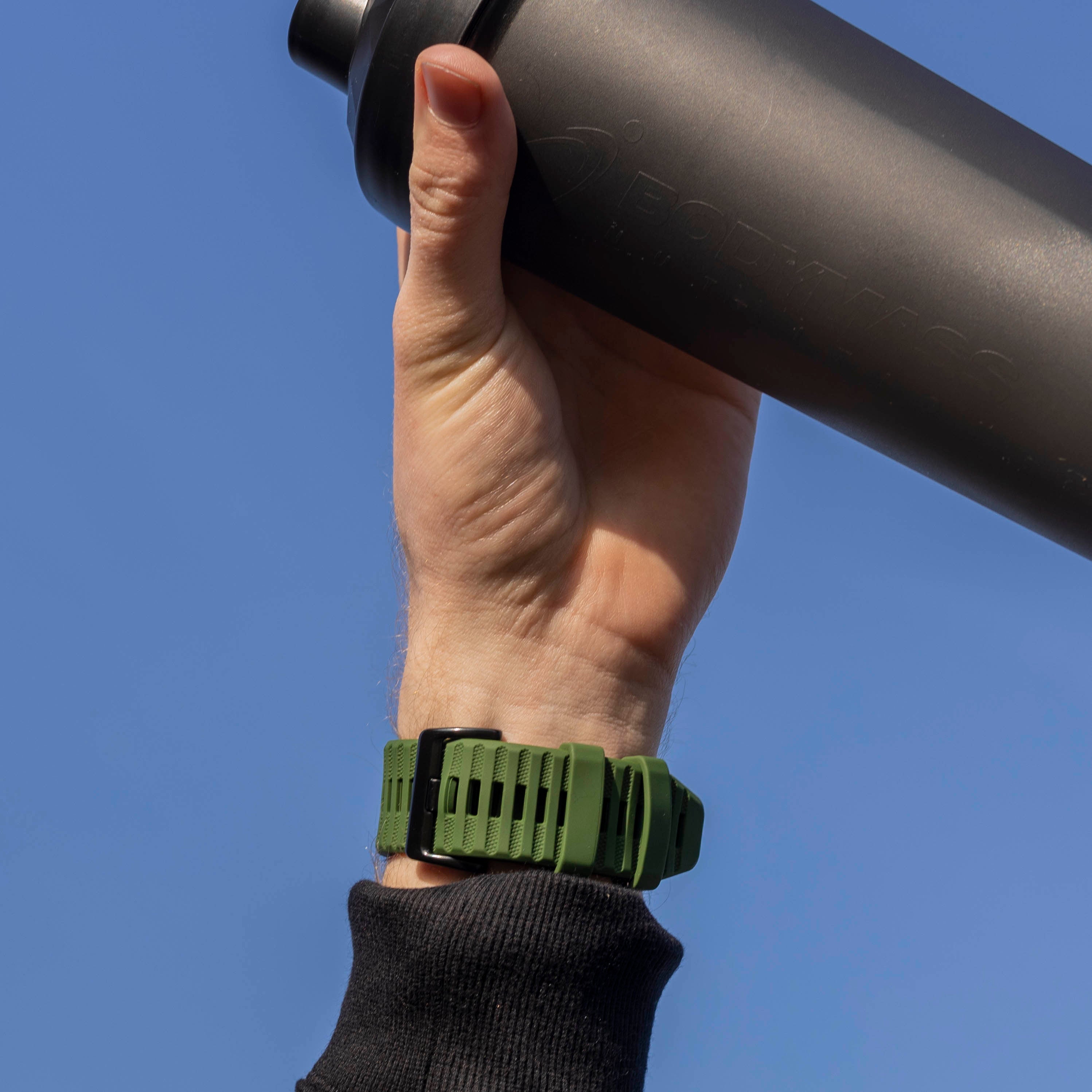 Sötétzöld szilikon szíj Garmin Fenix 5X és 6X készülékekhez