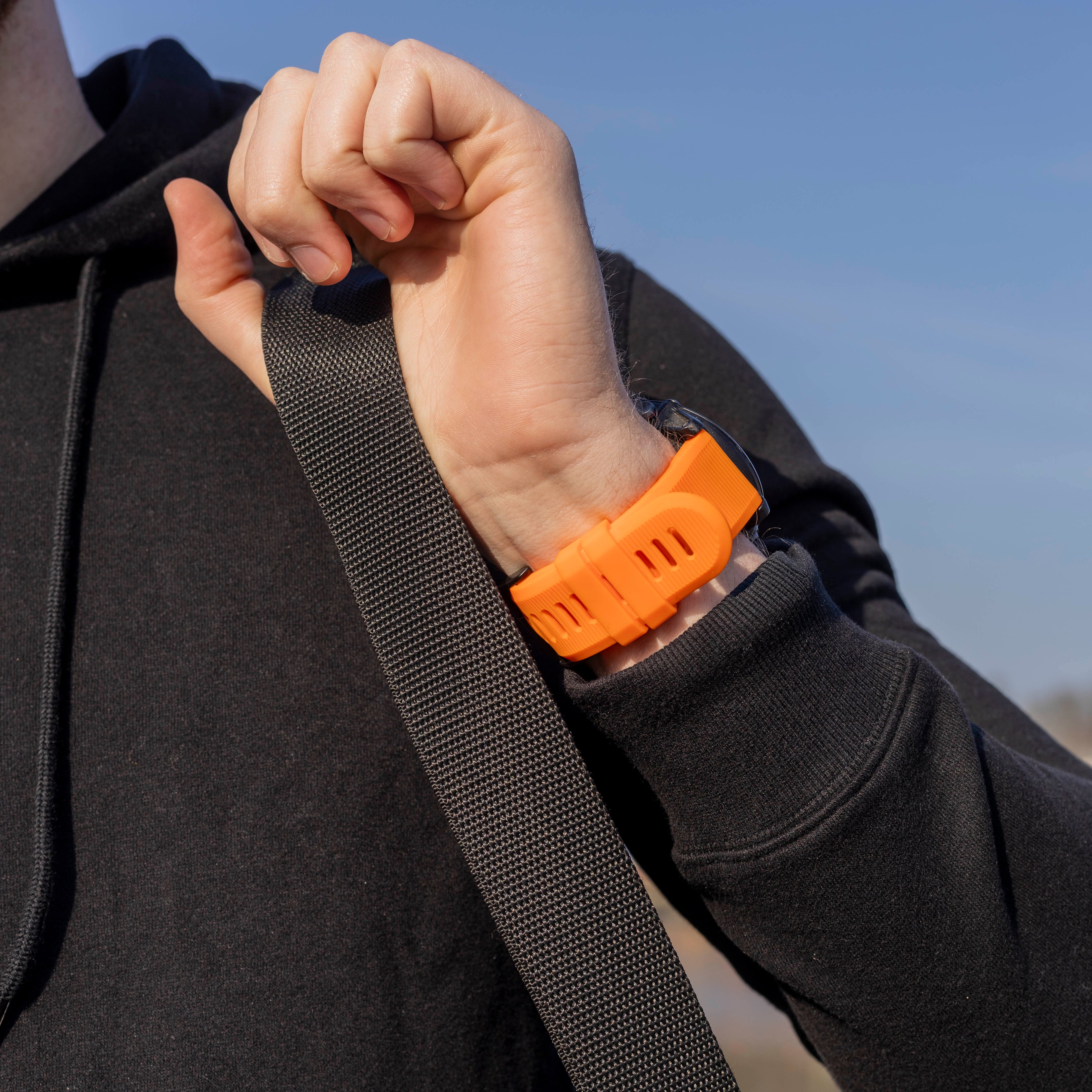 Garmin Fenix 5x és 6x szilikon szíj narancssárga árnyalatban