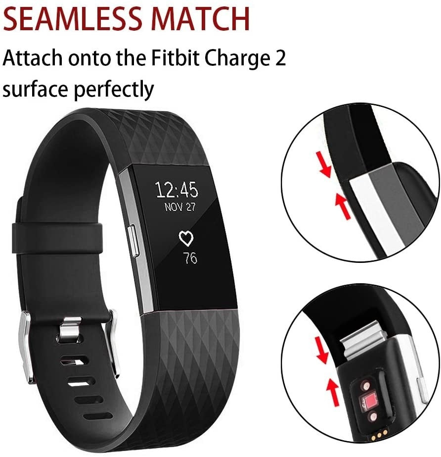 Black Diamond szilikon szíj Fitbit Charge 2 Black készülékhez