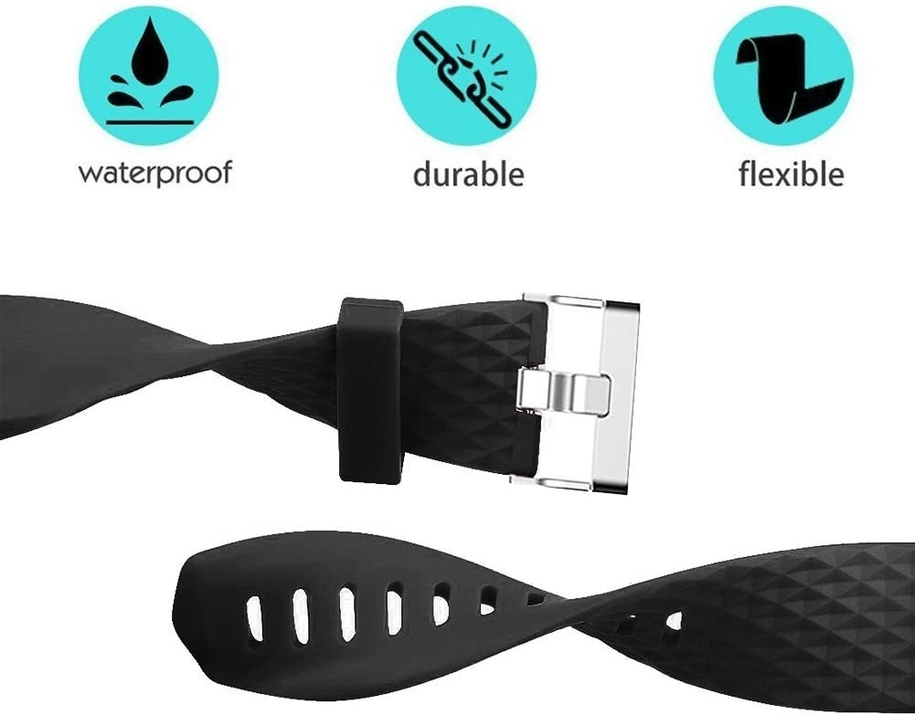 Black Diamond szilikon szíj Fitbit Charge 2 Black készülékhez