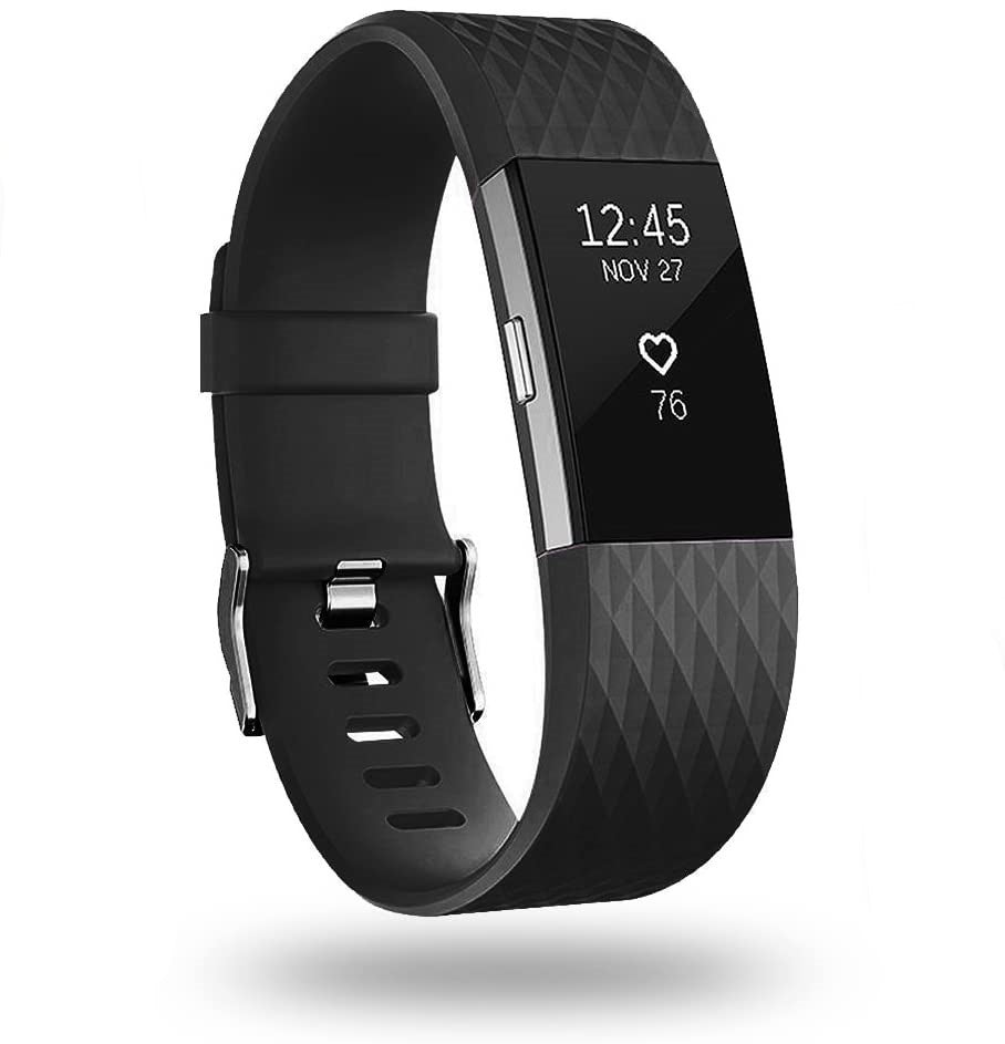Black Diamond szilikon szíj Fitbit Charge 2 Black készülékhez