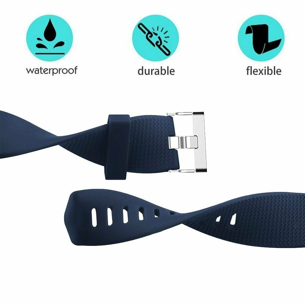 Sötétkék szilikon szíj Fitbit Charge 2 karpánthoz