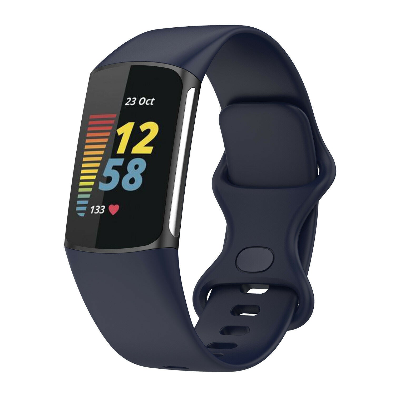 Sötétkék szilikon szíj Fitbit Charge 5 karpánthoz