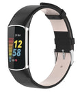Fekete bőrszíj Fitbit Charge 5-höz, klasszikus stílusban