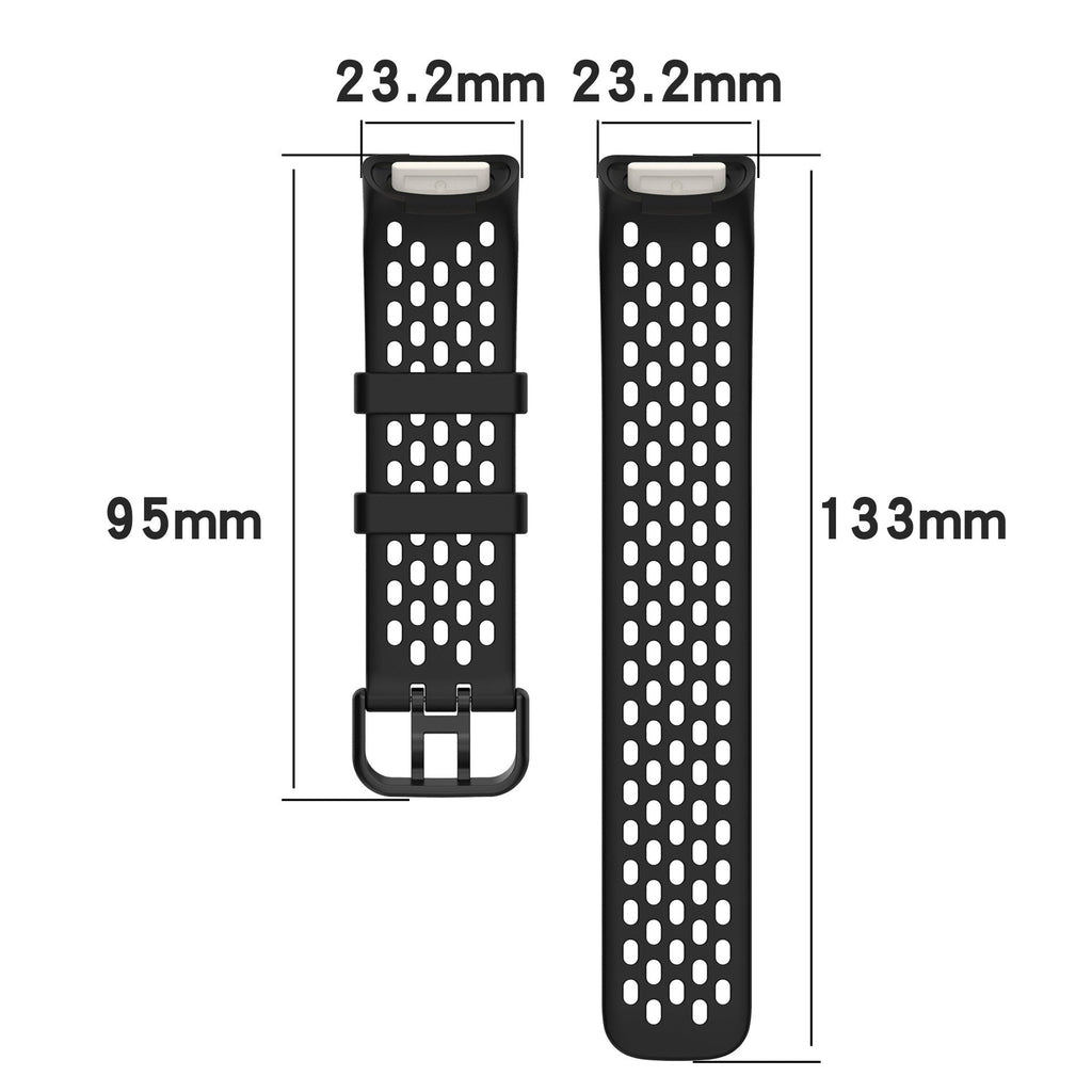 Fitbit Charge 5 lélegző szilikon szíj fekete könnyű