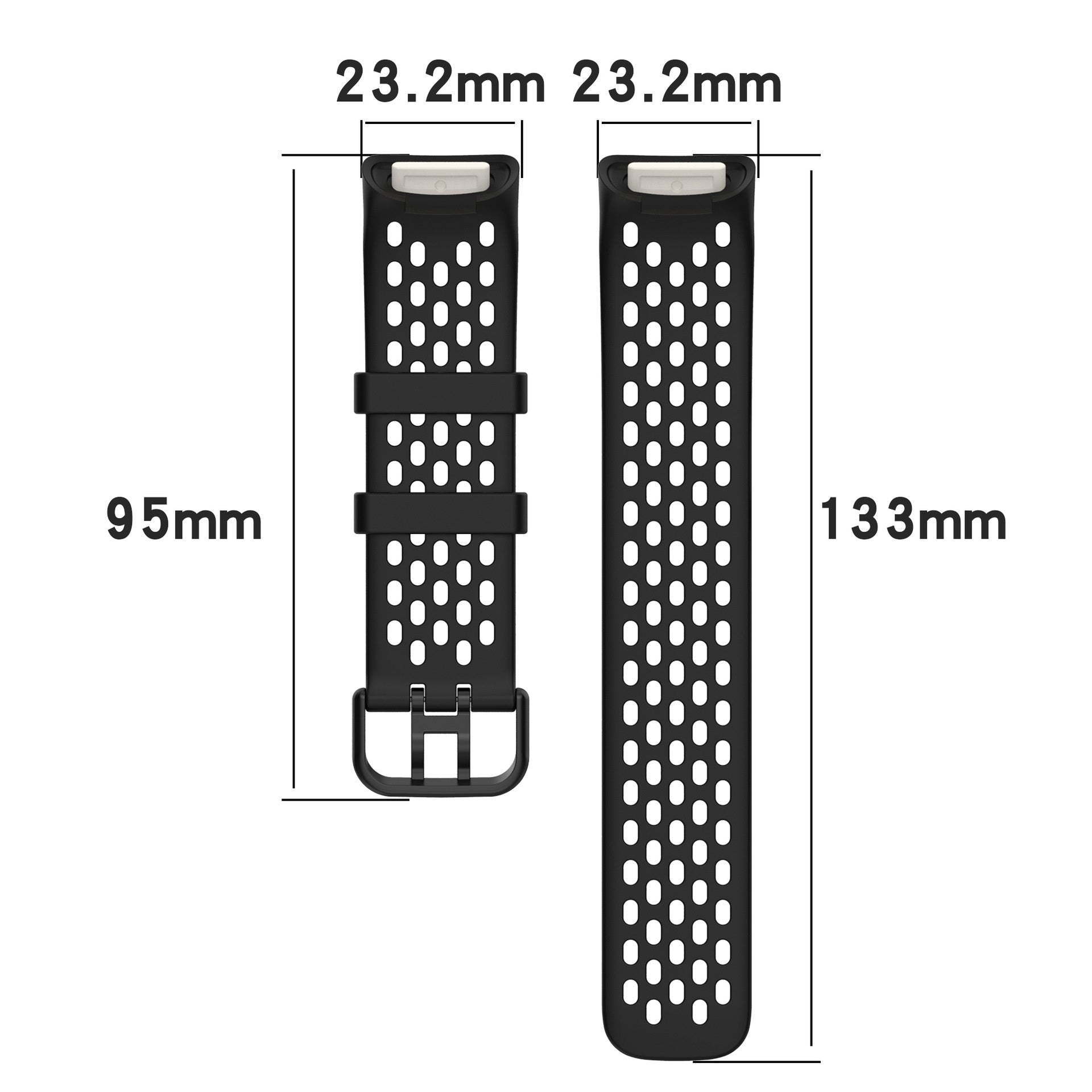 Fitbit Charge 5 lélegző szilikon szíj fekete könnyű