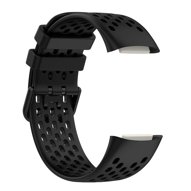 Fitbit Charge 5 lélegző szilikon szíj fekete könnyű