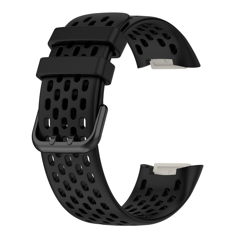 Fitbit Charge 5 lélegző szilikon szíj fekete könnyű