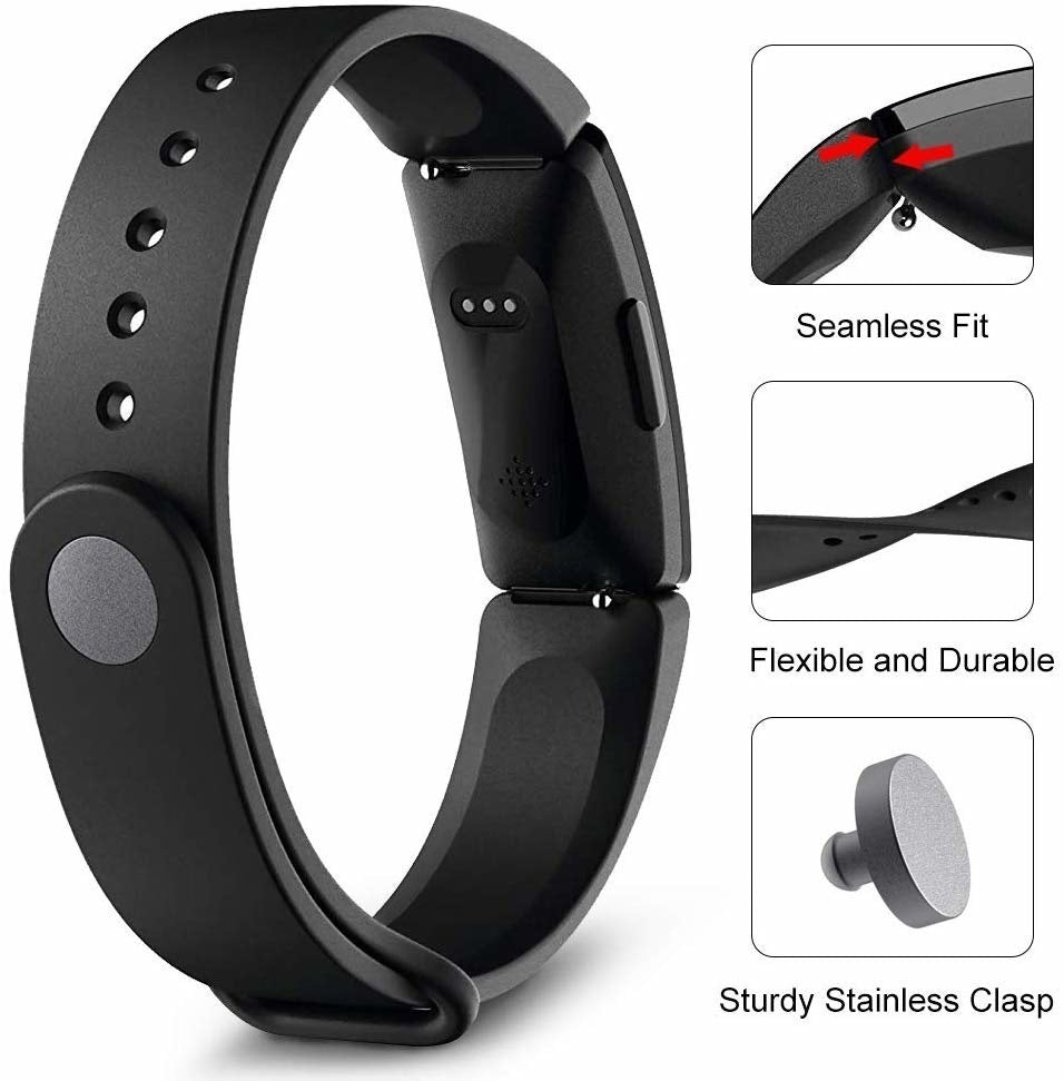 Fitbit Inspire szilikon szíj fekete cserepánt