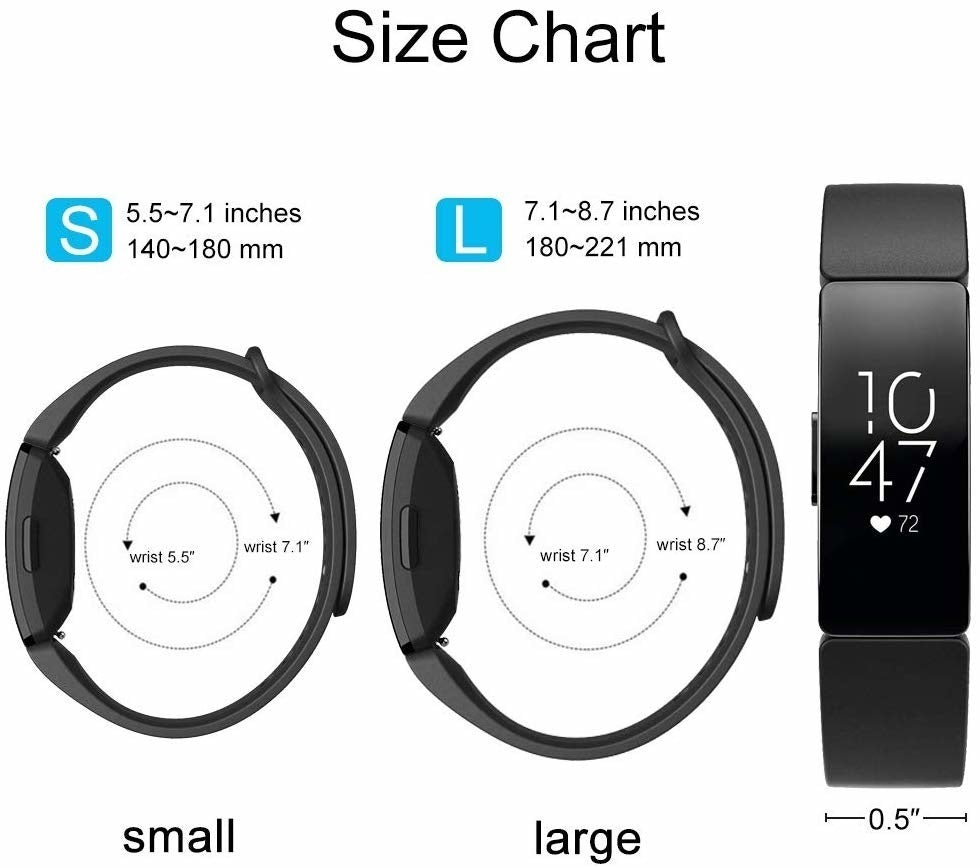 Fitbit Inspire szilikon szíj fekete cserepánt