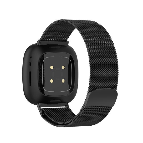 Fekete milánói szíj Fitbit Sense okosóra kiegészítőhöz