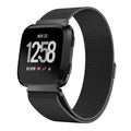 Fekete milánói szíj Fitbit Versa és Versa 2 óraszíjhoz