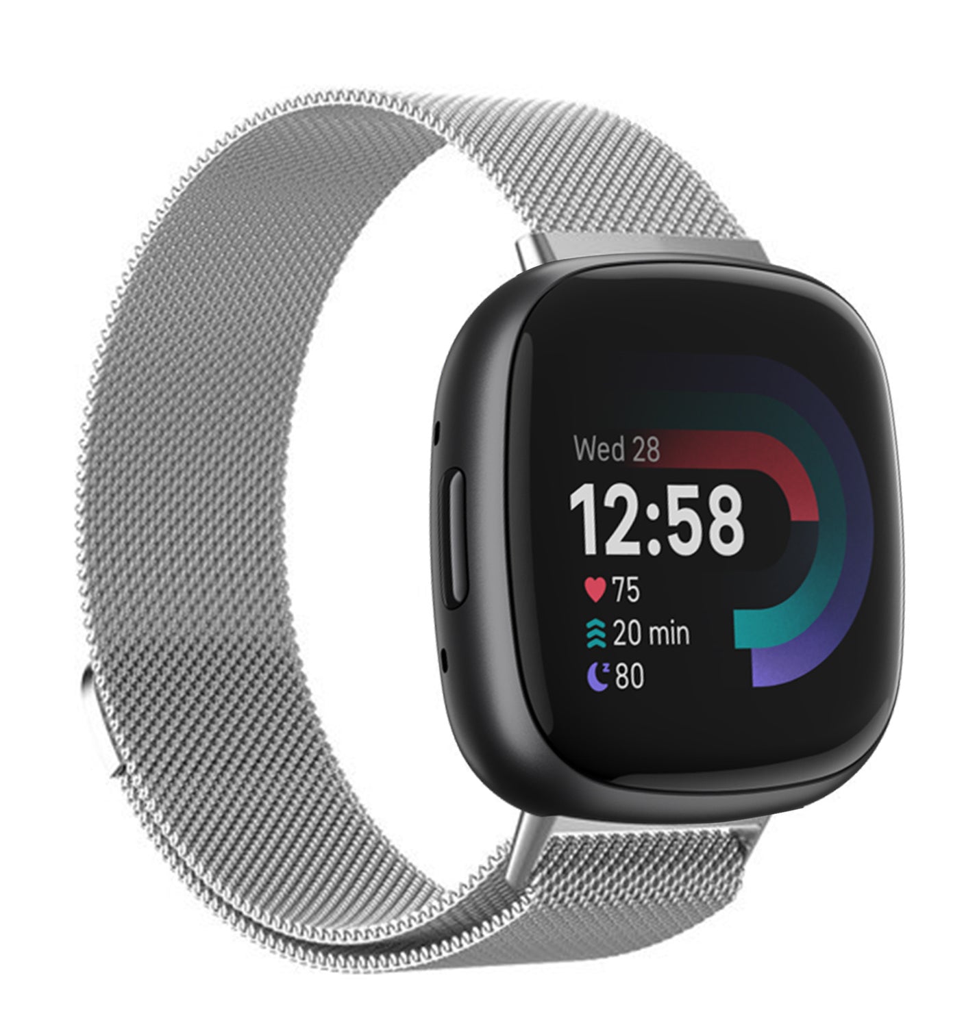Fitbit Versa 4 Milanese szíj ezüst kivitelű kiadás