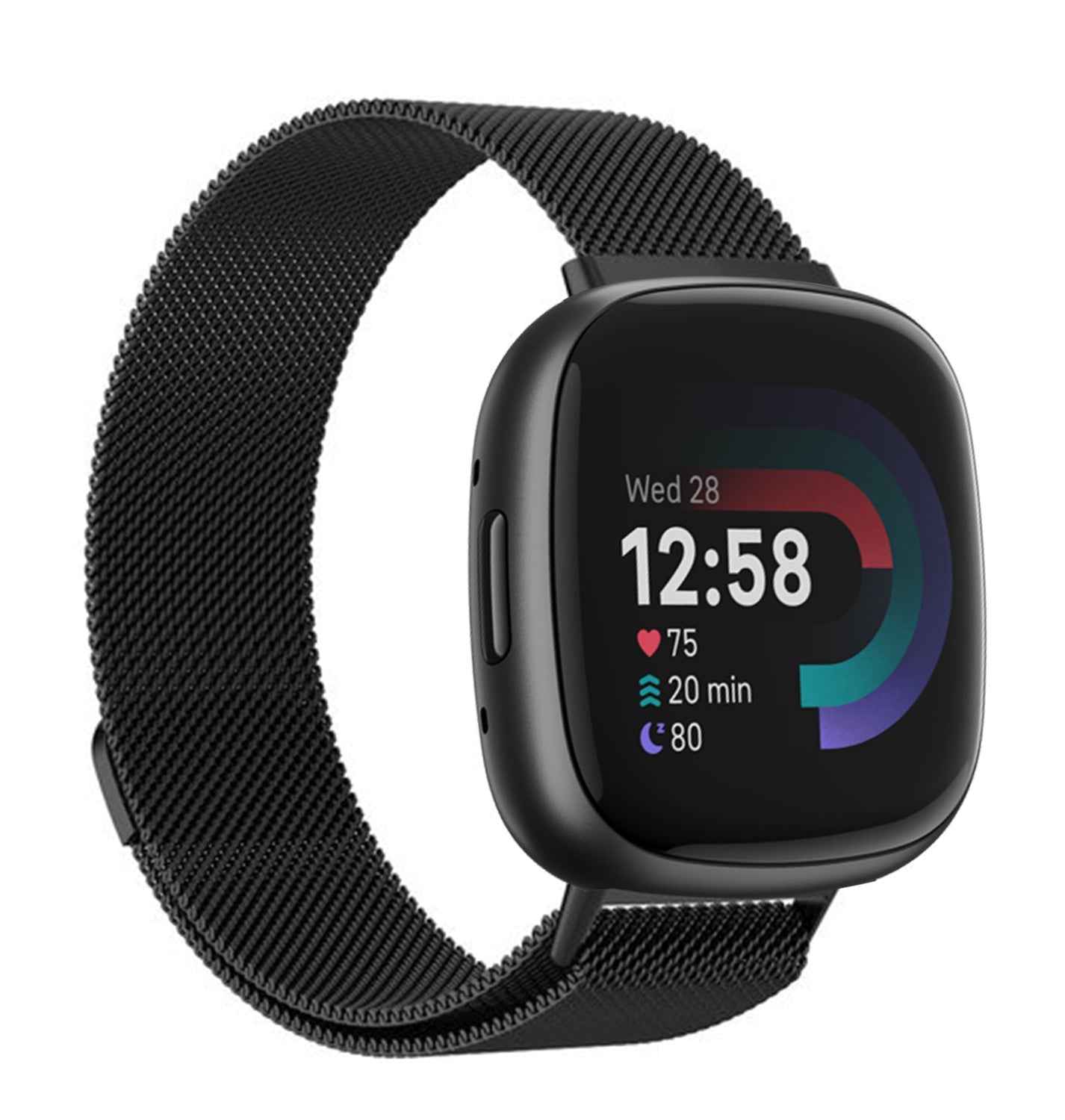 Fitbit Versa 4 Milanese Fém Szíj Fekete Színben Versa 4-hez
