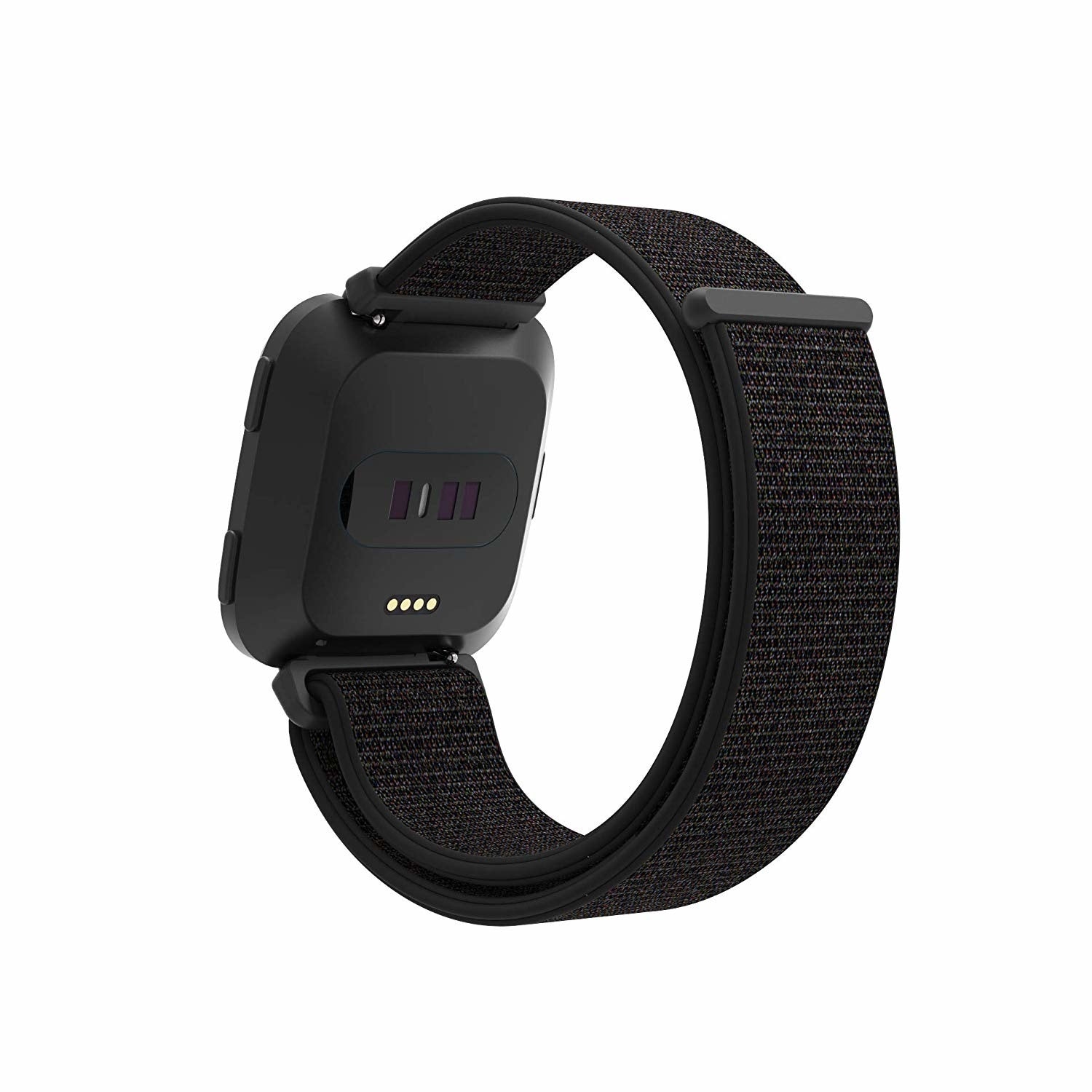 Fekete nejlon szíj Fitbit Versa és Versa 2 okosórához