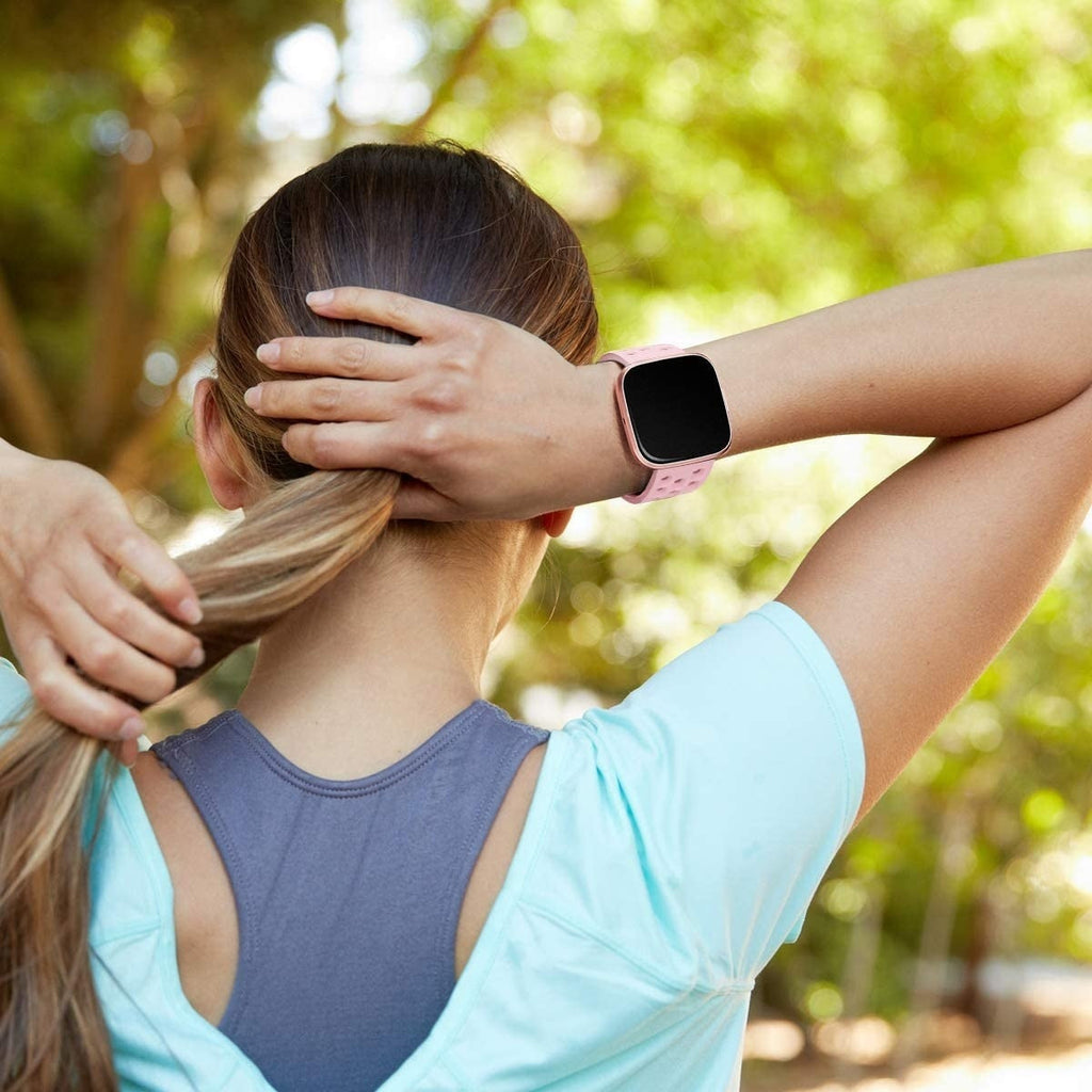 Lélegző rózsaszín pánt Fitbit Versa és Versa 2 készülékekhez