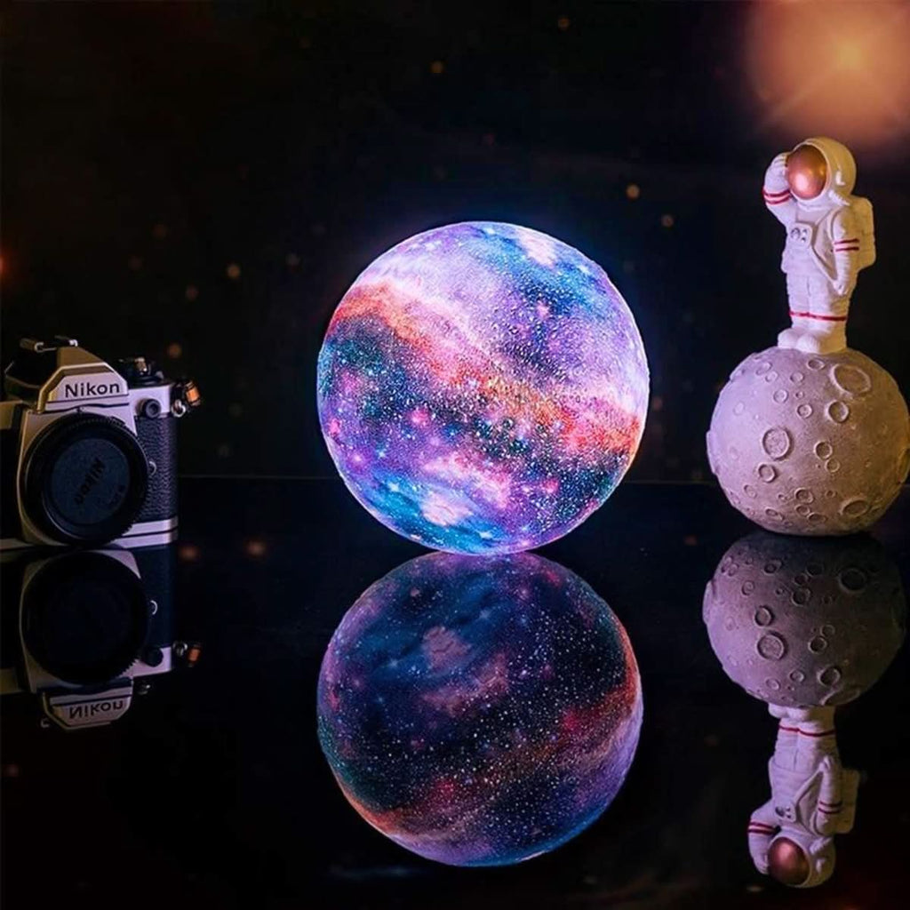 LumaNova Moon Lamp 3D Printed Lunar Light With 16 Colors Wooden Stand And Remote