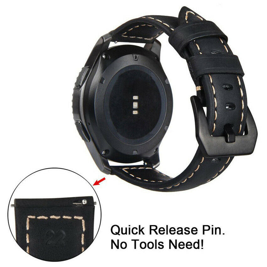 Bőrszíj Samsung Galaxy Watch 3 45mm fekete színben