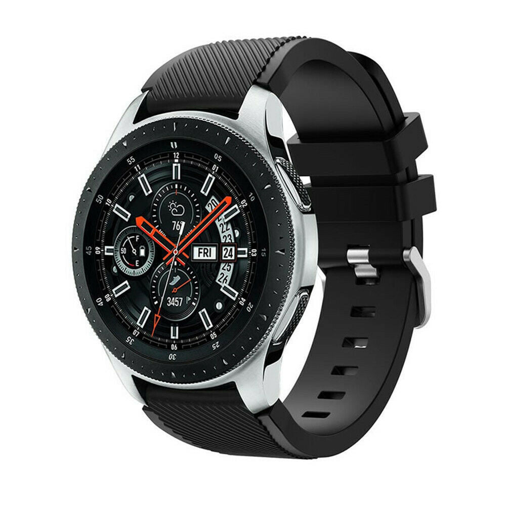 Fekete szilikon szíj Samsung Galaxy Watch 46 mm-hez
