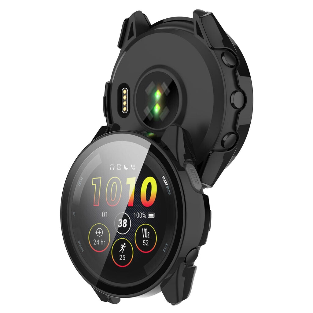 Garmin Forerunner 265 fekete kemény védőtok üveggel