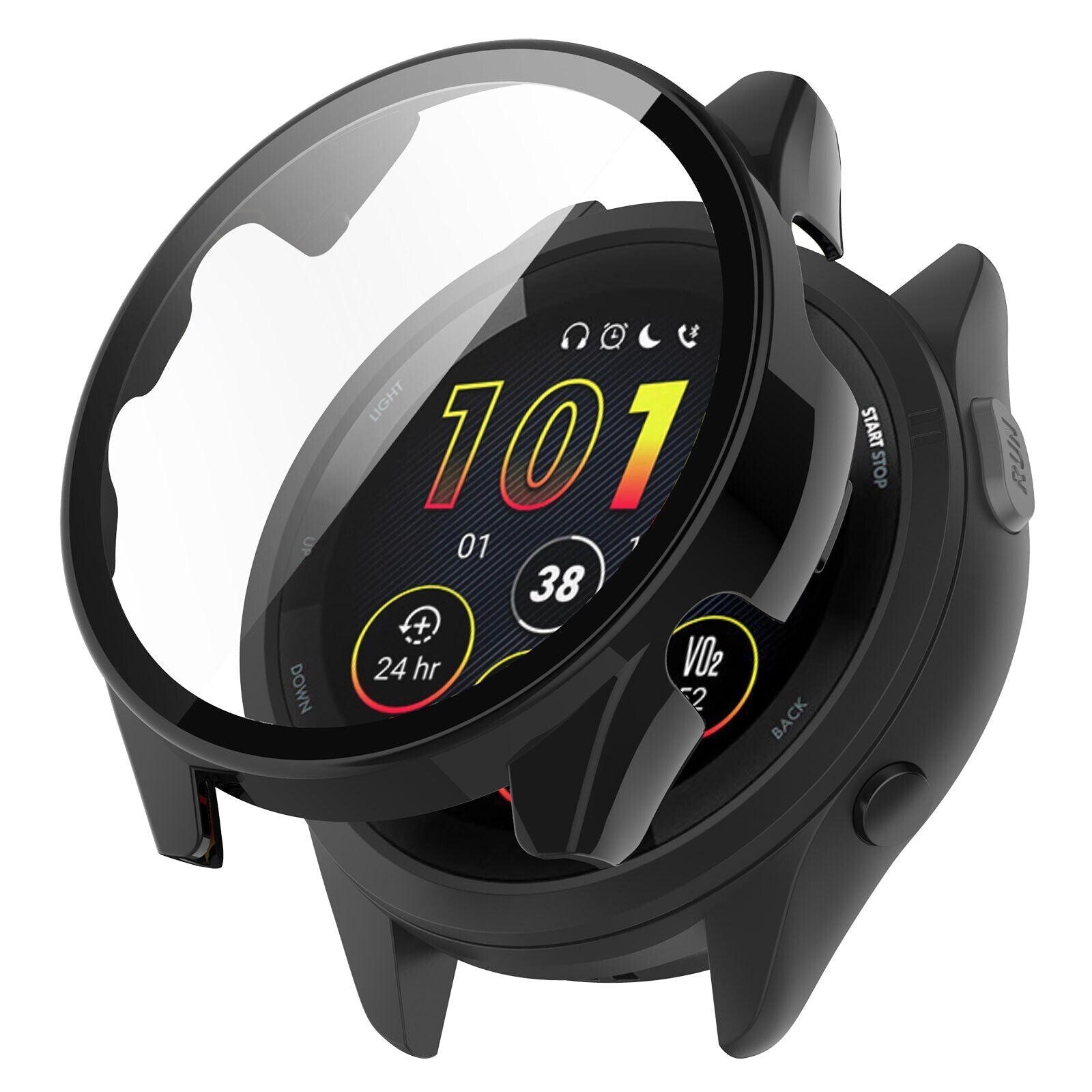 Garmin Forerunner 265 fekete kemény védőtok üveggel