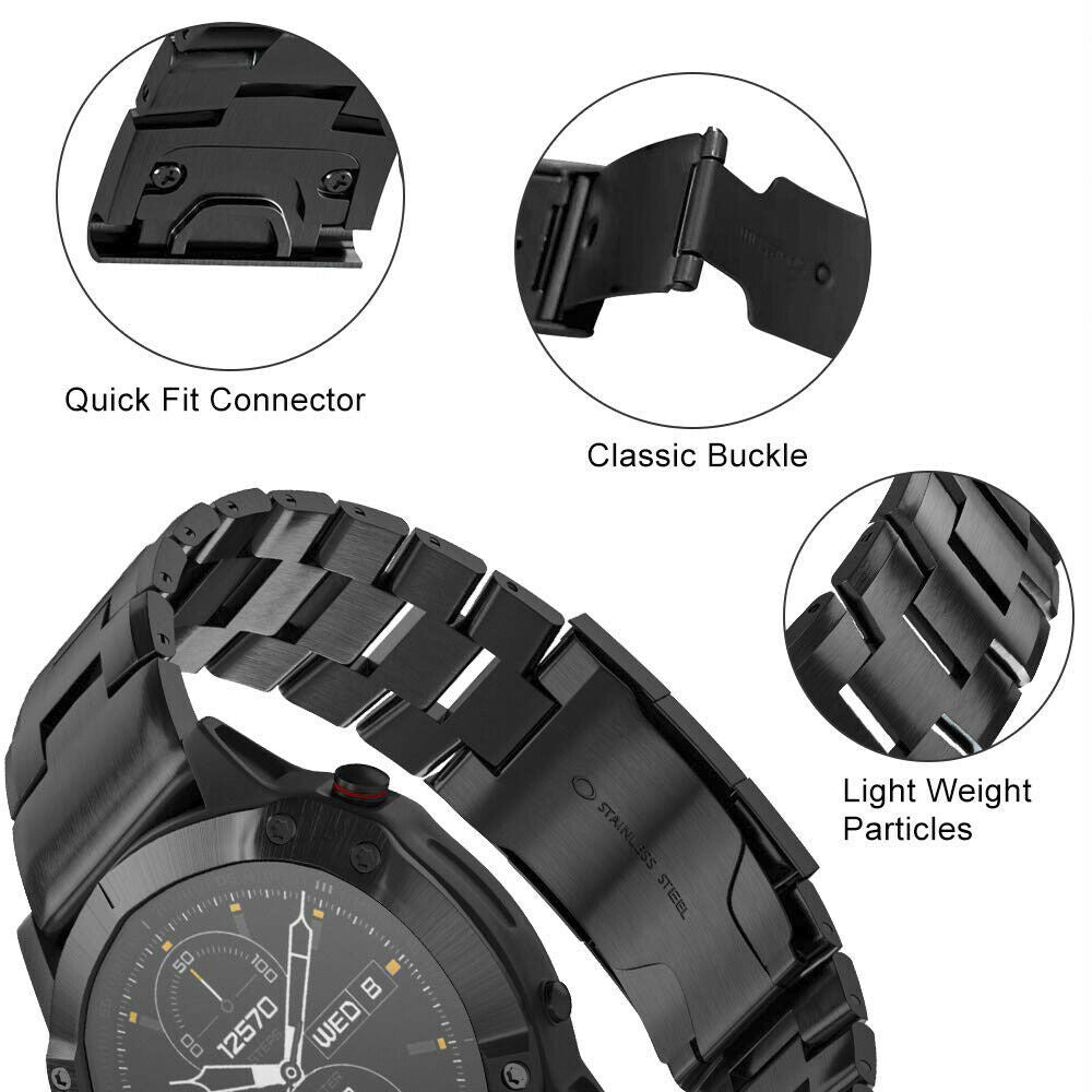 Garmin Fenix 5 Plus és Fenix 6 Pro fekete titán szíj