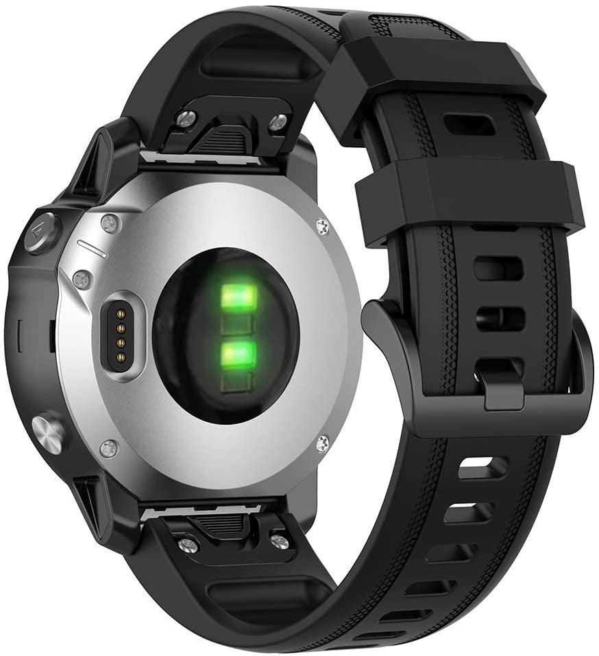 Fekete szilikon szíj Garmin Fenix 5S és 6S órákhoz
