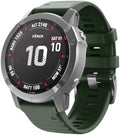 Sötétzöld szilikon szíj Garmin Fenix 5X és 6X készülékekhez