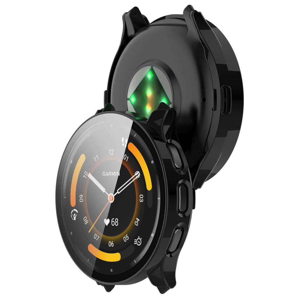 Garmin Venu 3 Védőkeménytok Üveggel, Fekete Kivitel