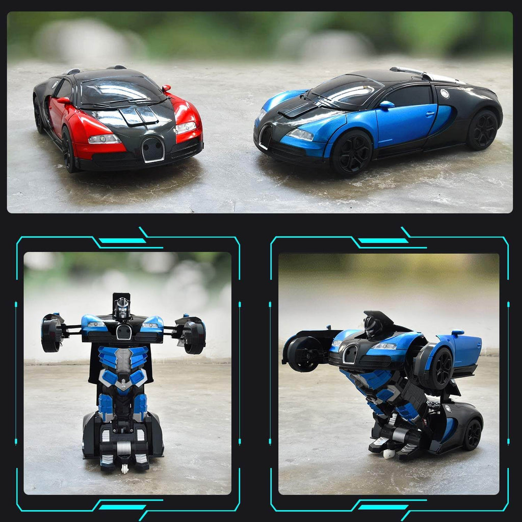 ジェスチャー操作リモコン付きLEDライト搭載変形ロボットカー