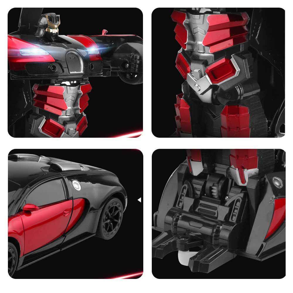ジェスチャー操作リモコン付きLEDライト搭載変形ロボットカー