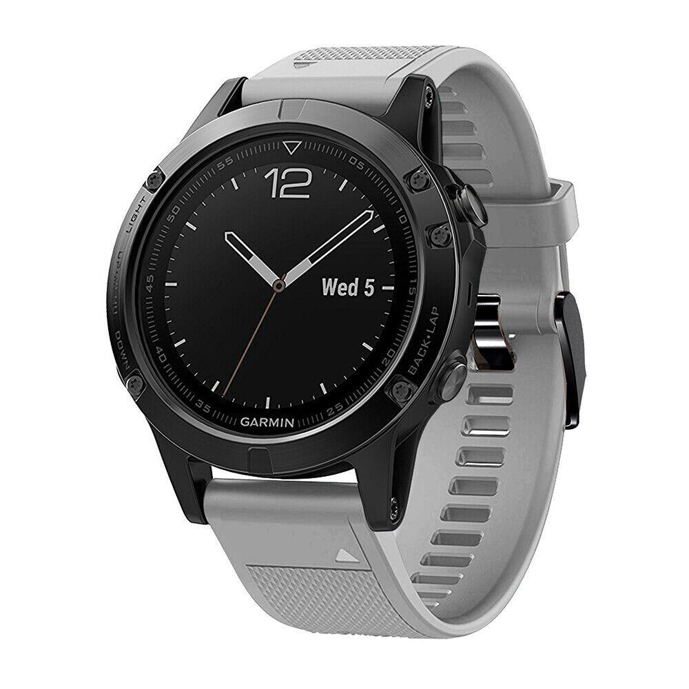 Garmin Fenix 5 Plus és 6 Pro szilikon szíj szürke színben