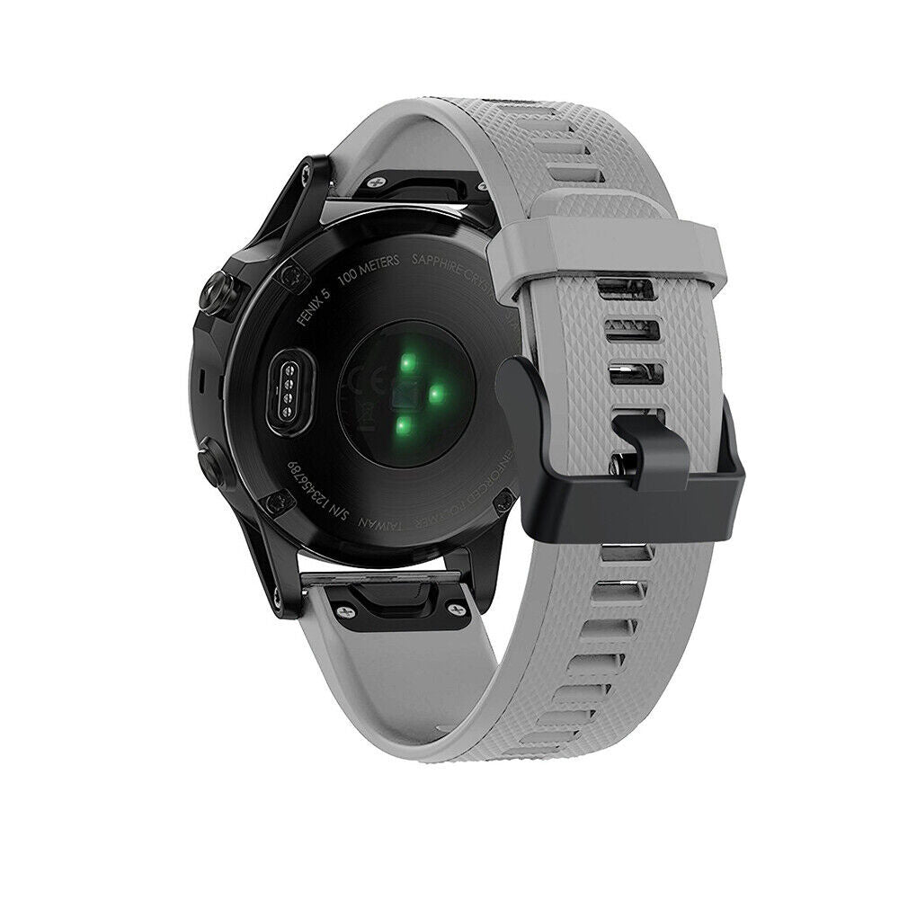 Garmin Fenix 5 Plus és 6 Pro szilikon szíj szürke színben