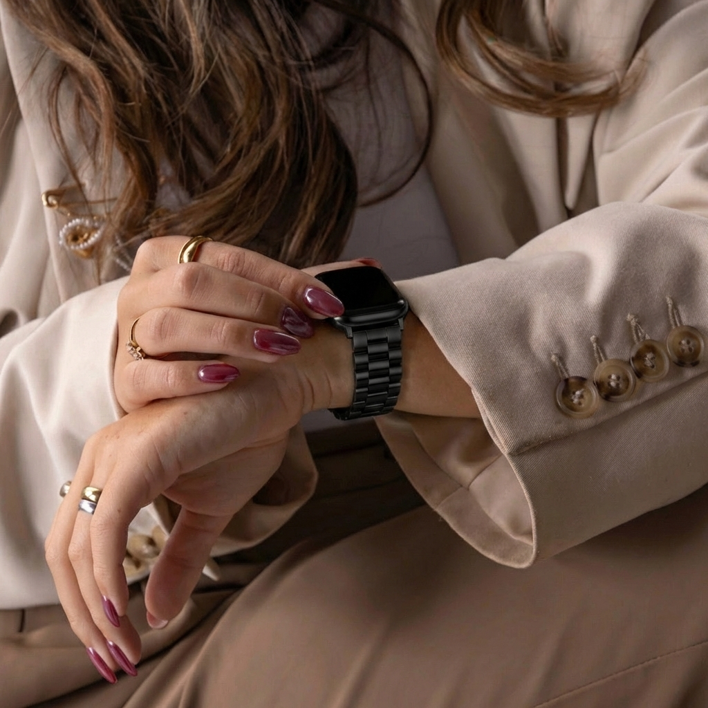 Apple Watch Presidential acél szíj fekete szalag Apple Watch-hoz