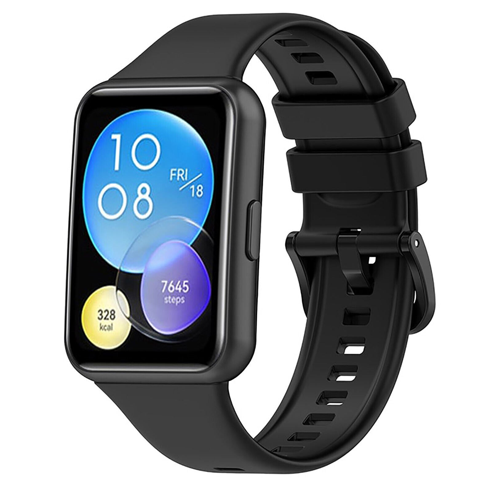 Huawei Watch Fit 2 fekete szilikon szíj cserepánt