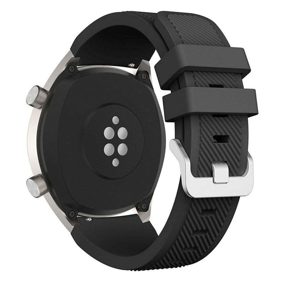 Huawei Watch GT 2 fekete szilikon szíj fém csattal