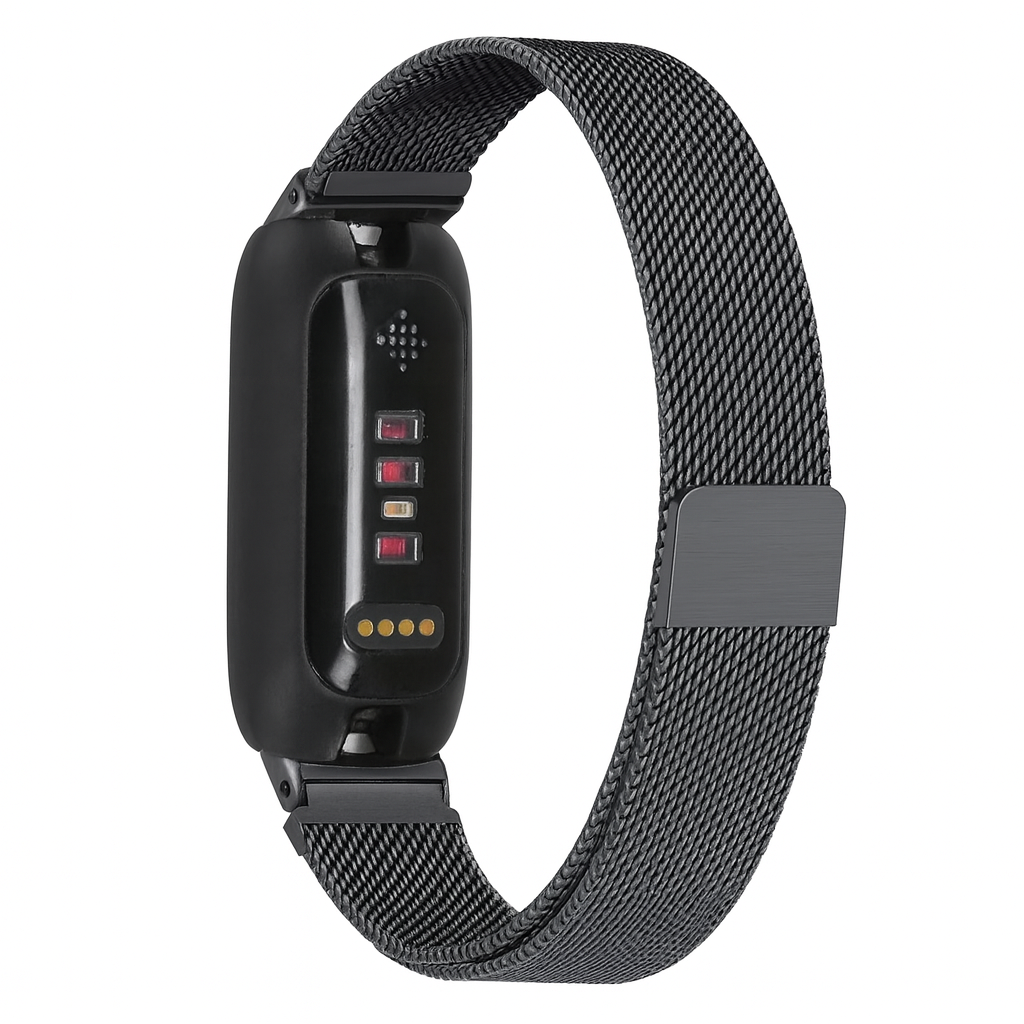 Fekete milánói szíj Fitbit Inspire 3 hordható kiegészítőhöz