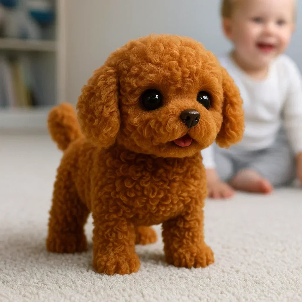リアルなぬいぐるみAI犬ロボット 家で歩いて吠える